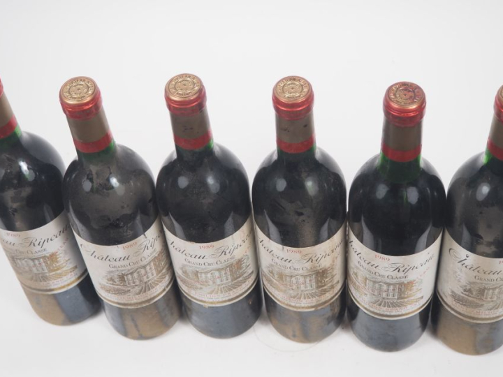 6 BOUTEILLES CHÂTEAU RIPEAU GCC ST ÉMILION - 1989 - 1 BON NIVEAU/1 BG/