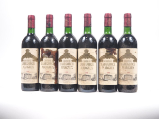 Vente aux enchères 6 BOUTEILLES CHÂTEAU LABÉGORCE MARGAUX - 1990 - 1 BON NIVEAU/3 BG/2 LB