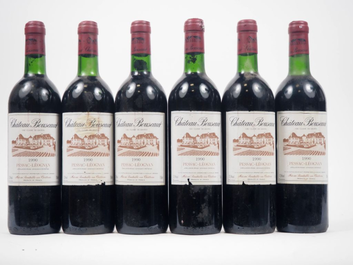 6 BOUTEILLES CHÂTEAU BOUSCAUT GCC GRAVES - 1990 - 3 BG/ELS 