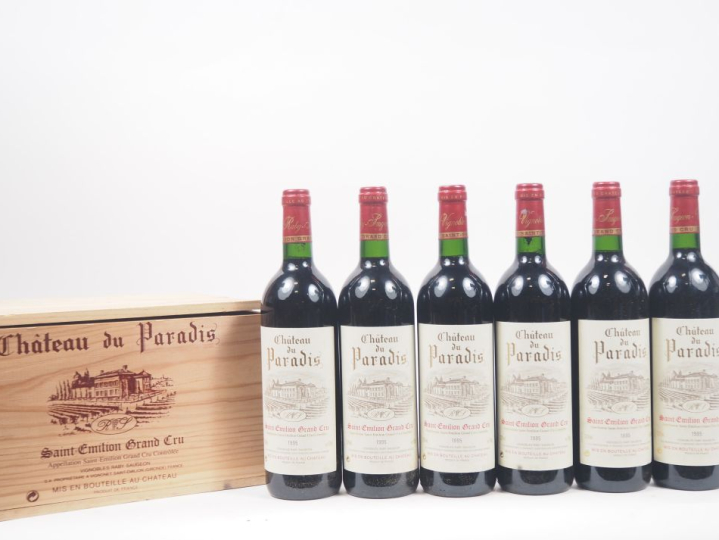 6 BOUTEILLES CHÂTEAU DU PARADIS GC ST ÉMILION - 1995 - CBO 
