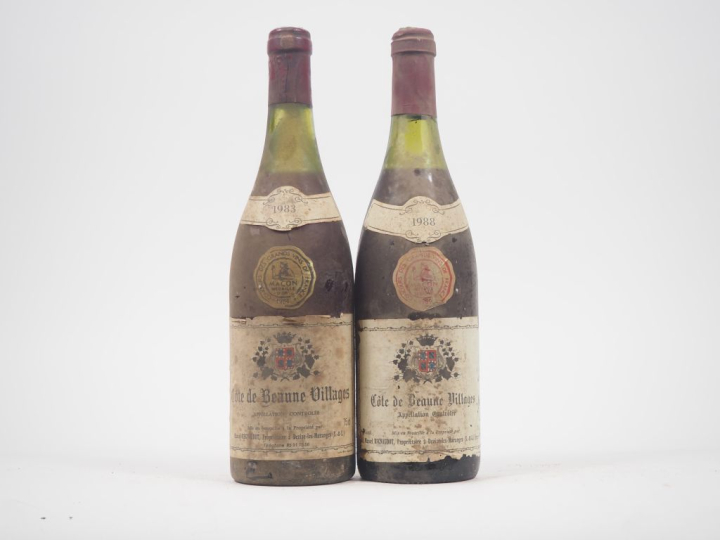 2 BOUTEILLES CÔTE DE BEAUNE VILLAGES M. REGNAUD : 1 DE 1983/1 DE 1988 