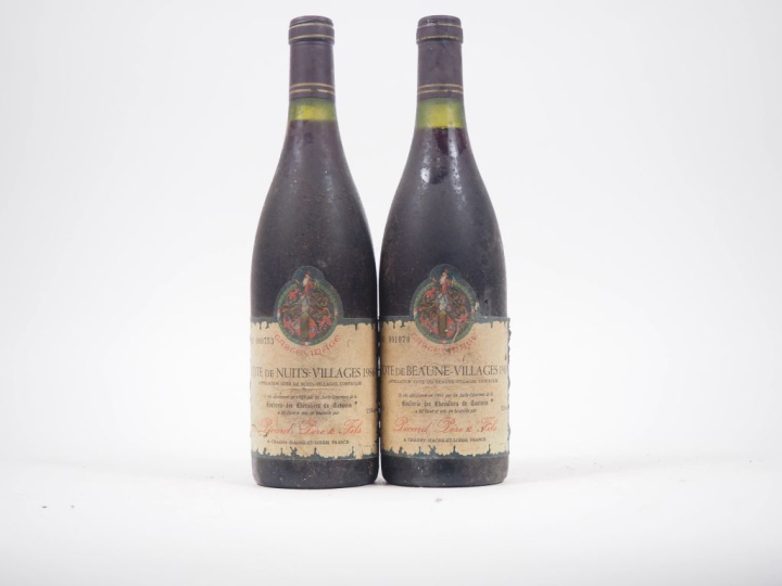 2 BOUTEILLES PICARD PÈRE   FILS : 1 CÔTE DE NUITS VILLAGES - 1986- ES/