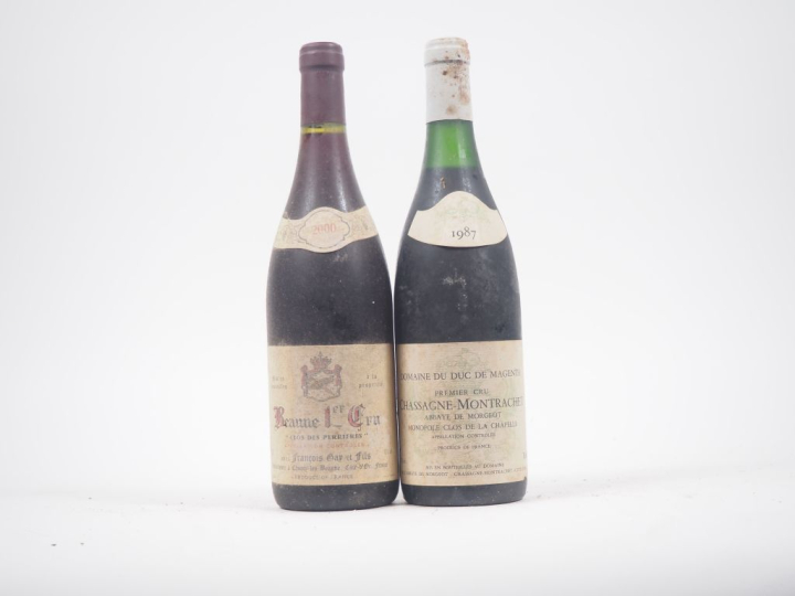 2 BOUTEILLES : 1 BOUTEILLE CHASSAGNE MONTRACHET 1er CRU DOMAINE DU DUC
