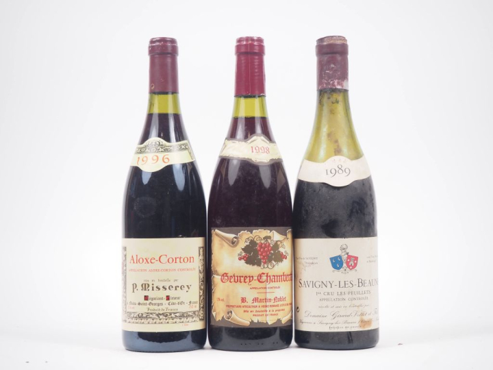 3 BOUTEILLES : 1 ALOXE CORTON P. MISSEREY - 1996/1 GEVREY CHAMBERTIN B