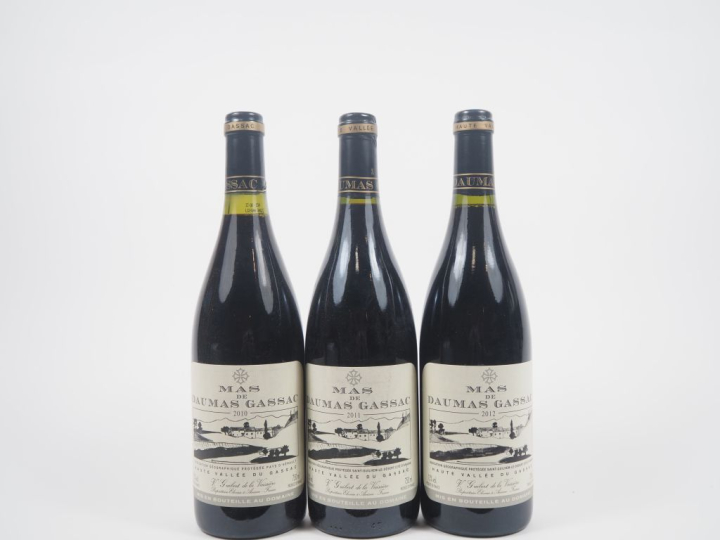 3 BOUTEILLES MAS DE DAUMAS GASSAC : 2010/2011/2012