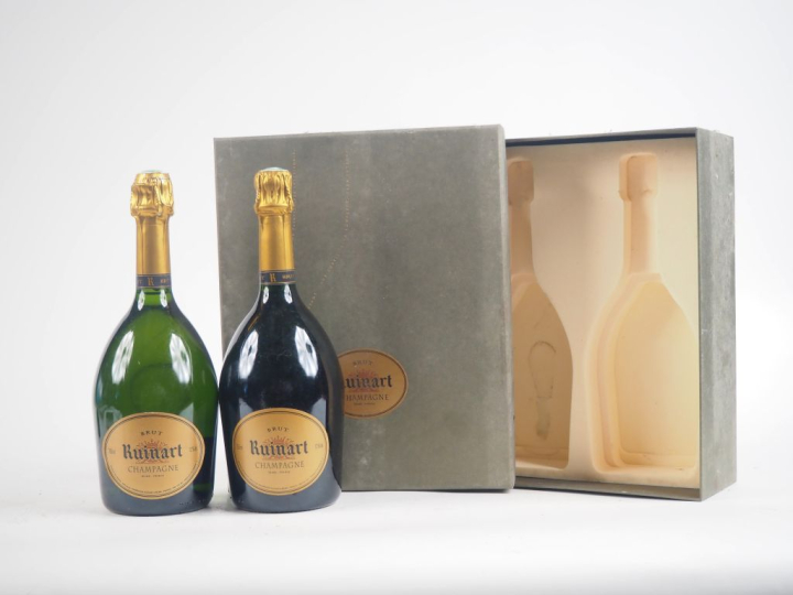2 BOUTEILLES CHAMPAGNE RUINART - COFFRET 