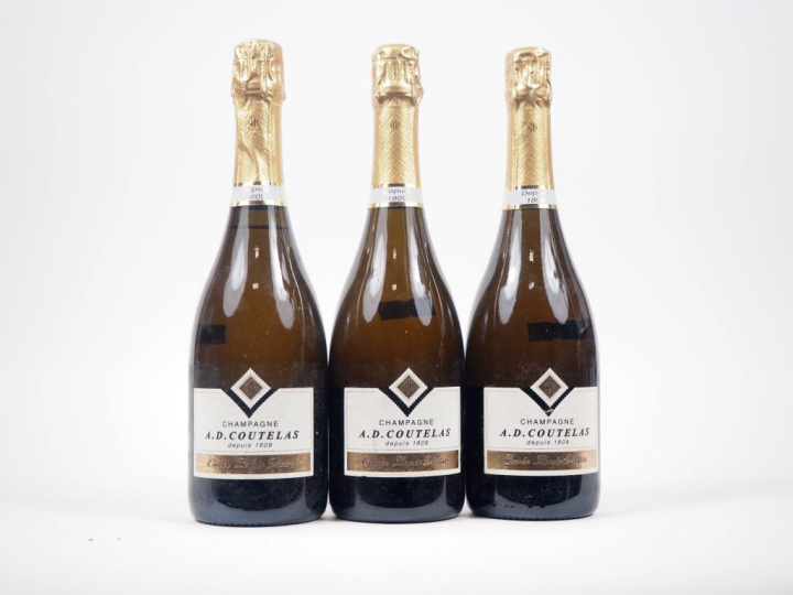 3 BOUTEILLES CHAMAGNE A.D. COUTELAS "CUVÉE LOUIS VICTOR"