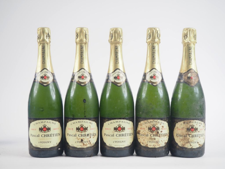5 BOUTEILLES CHAMPAGNE PASCAL CHRÉTIEN 