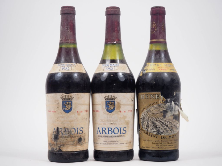 3 BOUTEILLES HENRI MAIRE ARBOIS DOMAINE MONTFORT - 1982 - BS/ES/1 EA