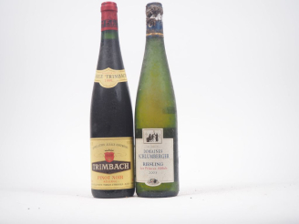 Vente aux enchères 2 BOUTEILLES : 1 TRIMBACH - 1999 - BS/1 RIESLING "LES PRINCES ABBES" D