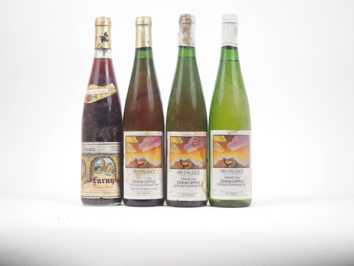 4 BOUTEILLES VIN D'ALSACE : 1 FARNY PINOT NOIR - 1988/3 GEWURZTRAMINER