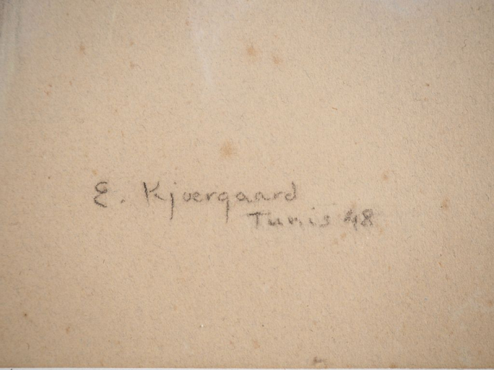 KJÆRGAARD "portrait d'homme" Dessin, signé en bas à droite, situé à Tu