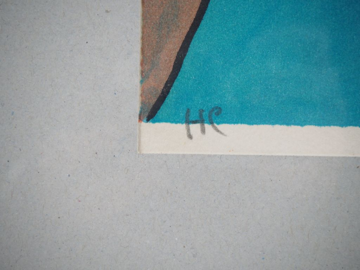 François RAVELLO. (peintre de Tahiti) "Vahiné" Lithographie contresign