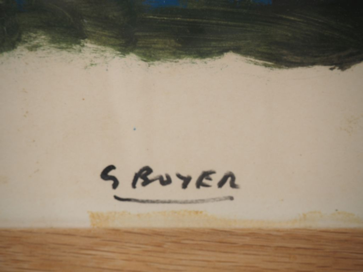 G. BOYER.  "marine"  Huile sur papier, signée en bas à gauche Dim. 48,