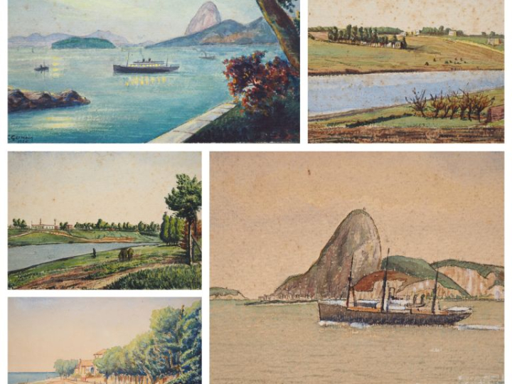 L. GERMAIN.  5 vues du Brésil : Rio de Janeiro, Rio Quequen, Pan de az