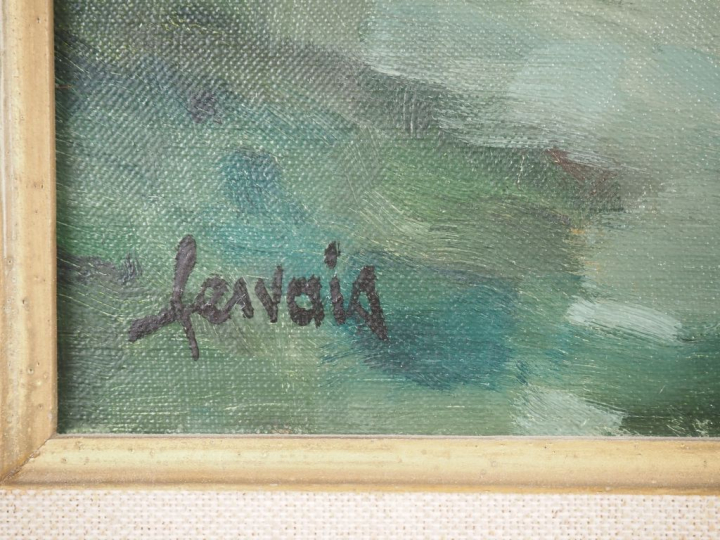 Gérard GERVAIS.  "Mas en Salanque" Huile sur toile, signée en bas à ga