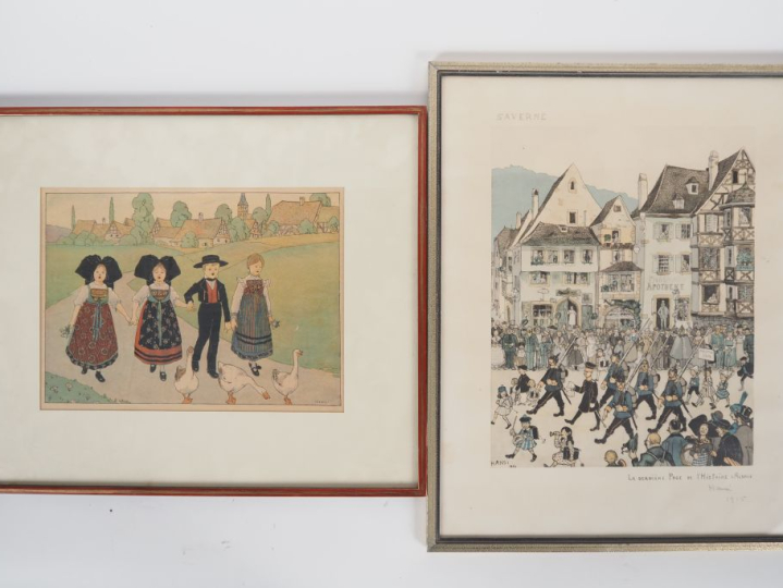 HANSI.  2 différentes lithographies