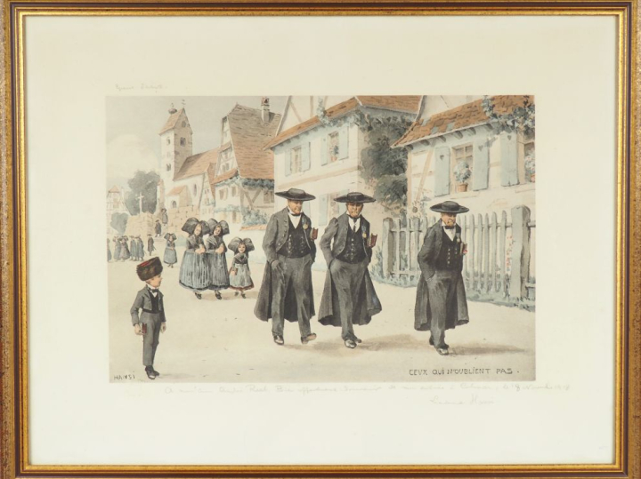 HANSI.  "Ceux qui n'oublient pas" Epreuve d'artiste, signée en bas à g