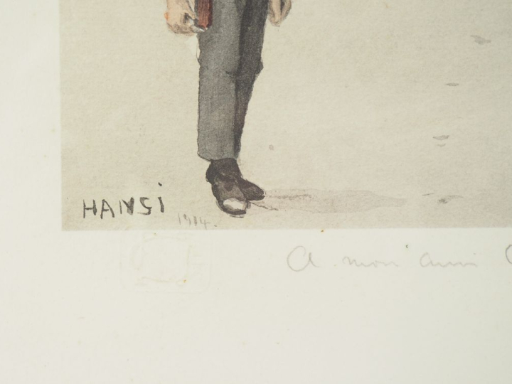 HANSI.  "Ceux qui n'oublient pas" Epreuve d'artiste, signée en bas à g