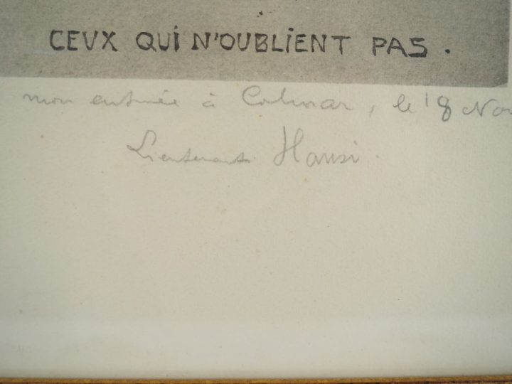 HANSI.  "Ceux qui n'oublient pas" Epreuve d'artiste, signée en bas à g