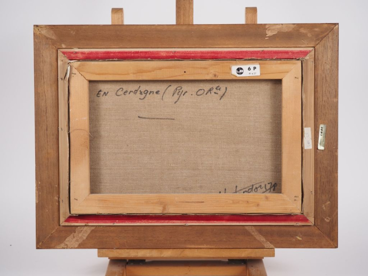 H. DE JORDAN. "mas en Cerdagne" Huile sur toile, signée en bas à gauch