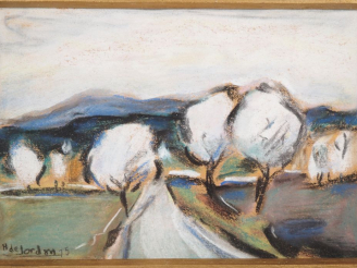 Vente aux enchères Henri de JORDAN. "matin de printemps"  Pastel, signé en bas à gauche  