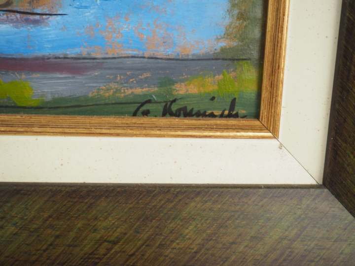 G. KONNICH. "le port" Huile sur panneau, signée en bas à droite  Dim. 