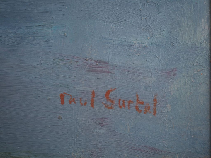 Paul SURTEL.  "Ria en Bretagne" Huile sur isorel, signée en bas à droi