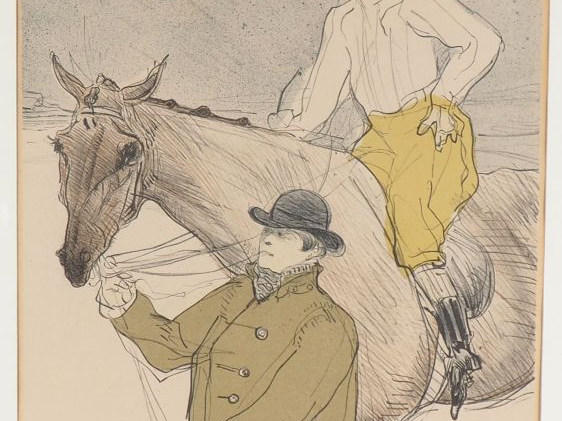 Henri de TOULOUSE-LAUTREC. (d'après) "le Jockey se rendant au poteau" 