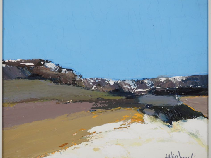 VEUBACH.   "paysage de montagne" Huile sur toile, signée en bas à droi