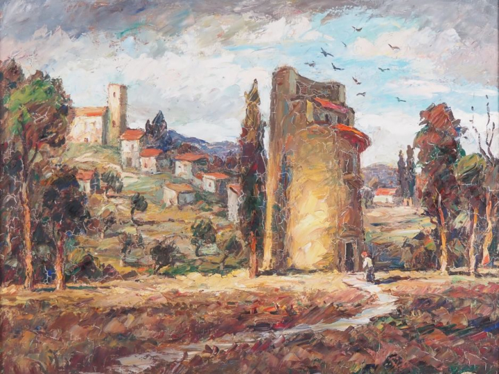 Maurice VAGH WEINMANN. "Paysage du Midi" Huile sur toile, signée en ba