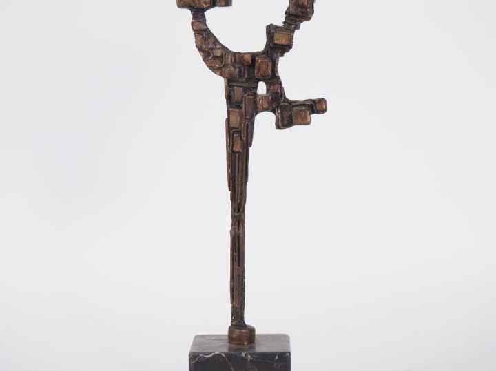 Hernan TORRES. "La mosaïque du cable". Sculpture en bronze signée et t
