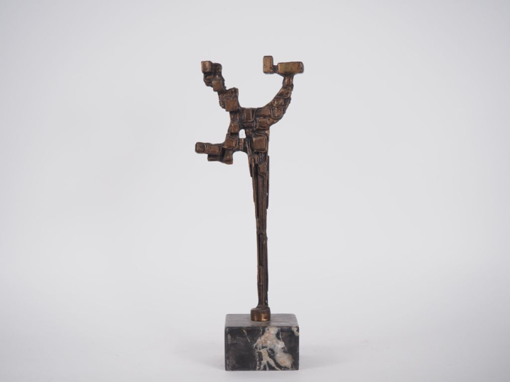 Hernan TORRES. "La mosaïque du cable". Sculpture en bronze signée et t