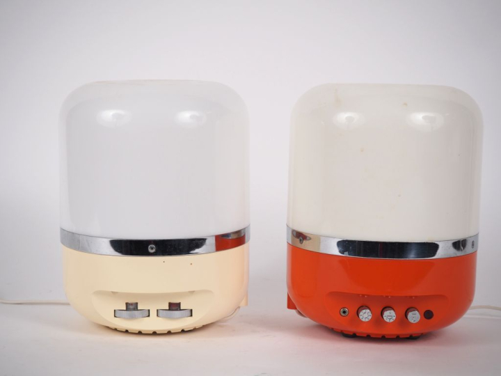 Adriano RAMPOLDI pour Europhon. Deux "Radio Lampada" années 60. Signée