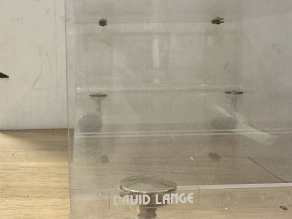 David LANGE pour OMGE Desserte roulante années 70 en plexiglass et lai