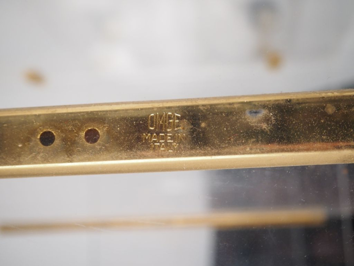 David LANGE Pour OMGE Desserte roulante années 70 en plexiglass à deux