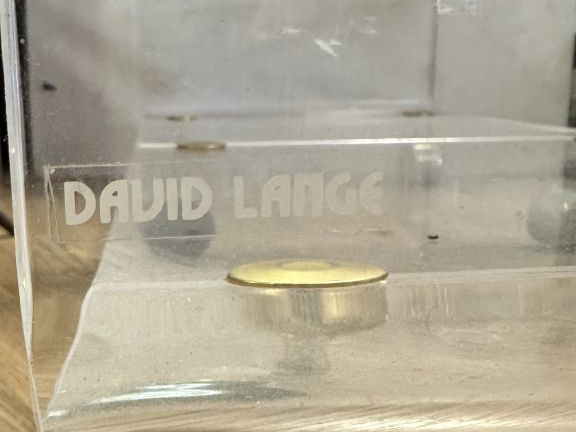 David LANGE Pour OMGE Desserte roulante années 70 en plexiglass à deux