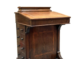 Vente aux enchères Bureau Davenport XIXème en marqueterie, ouvrant à un abattant, quatre 