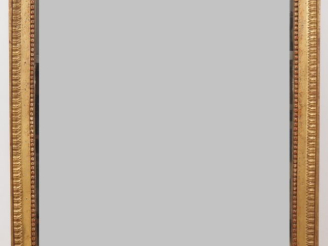 Vente aux enchères Miroir moderne de style Louis XVI, en bois et stuc doré à décor de fri