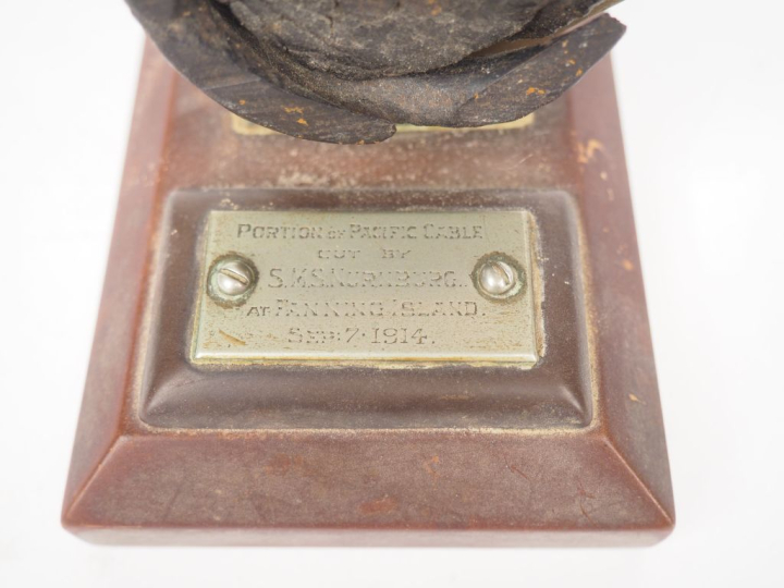 Portion de Pacific cable "cut by S.M.S Nurnburg at Fanning Island, 191