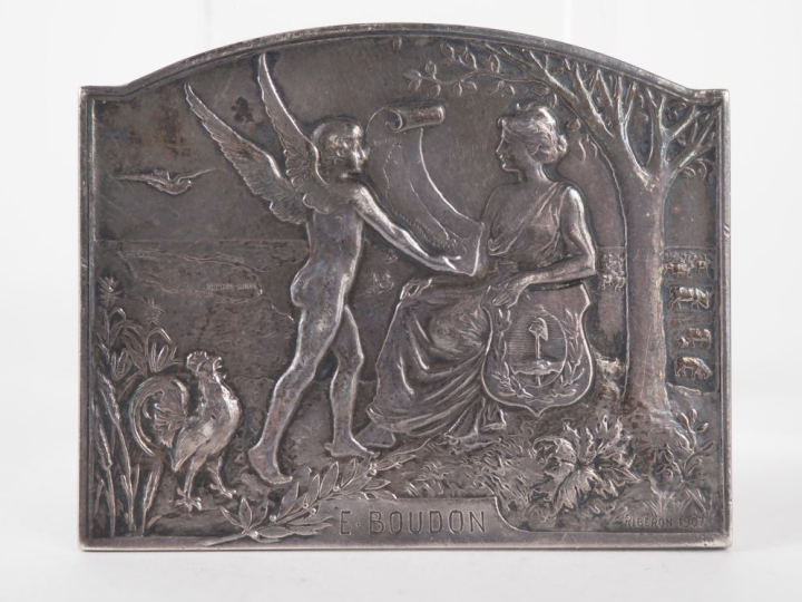 RIBERON. Médaille commémorative en argent de la ligne férroviaire de B