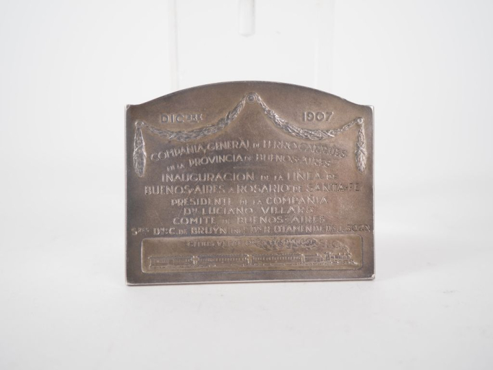 RIBERON. Médaille commémorative en argent de la ligne férroviaire de B