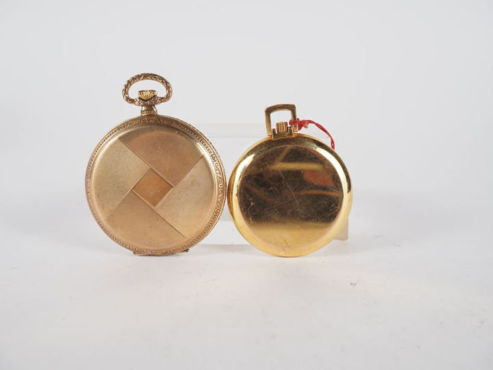 DOMINA Montre de gousset de style Art déco en plaqué or.  Cadran à chi