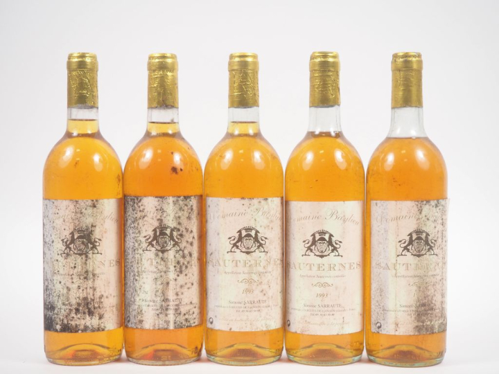 5 BOUTEILLES DOMAINE BAYLIEU SAUTERNES - 1993 - ES