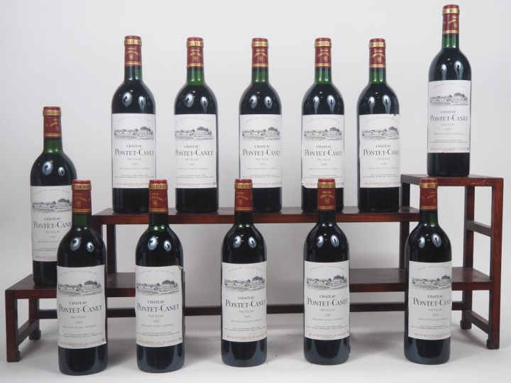 12 BOUTEILLES CHÂTEAU PONTET CANET GCC PAUILLAC - 1985 - CBO - 6 BG/6 