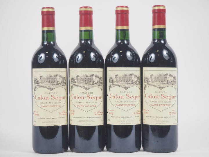 4 BOUTEILLES CHÂTEAU CALON SÉGUR GCC ST ESTÈPHE - 1992 