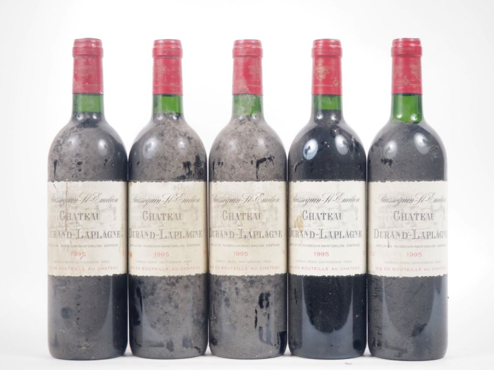 5 BOUTEILLES CHÂTEAU DURAND LAPLAGNE PUISSEGUIN ST ÉMILION - 1995 - 1 