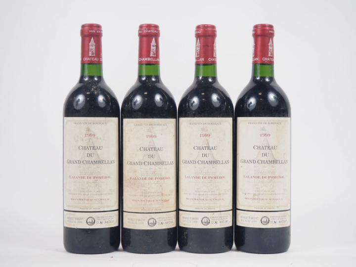 4 BOUTEILLES CHÂTEAU DU GRAND CHAMBELLAN LALANDE POMEROL - 1999 - ELS 