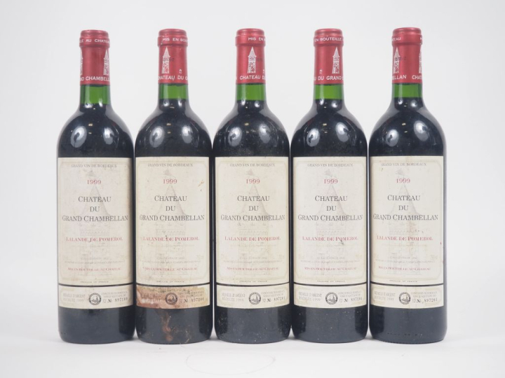 5 BOUTEILLES CHÂTEAU DU GRAND CHAMBELLAN LALANDE POMEROL - 1999 -  ELS