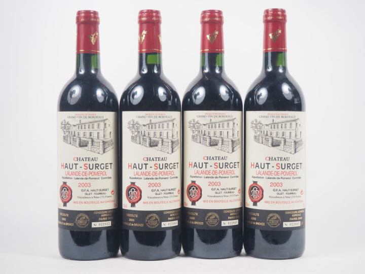4 BOUTEILLES CHÂTEAU HAUT SURGET LALANDE DE POMEROL - 2003